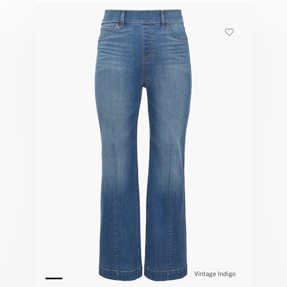 SPANX Women’s Seamed Front Wide Leg Pull-On Jeans Large Tall New
